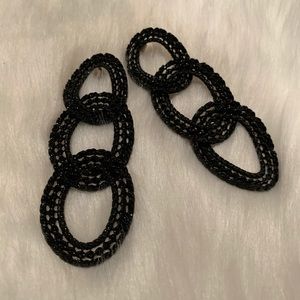 Black circle statement earrings